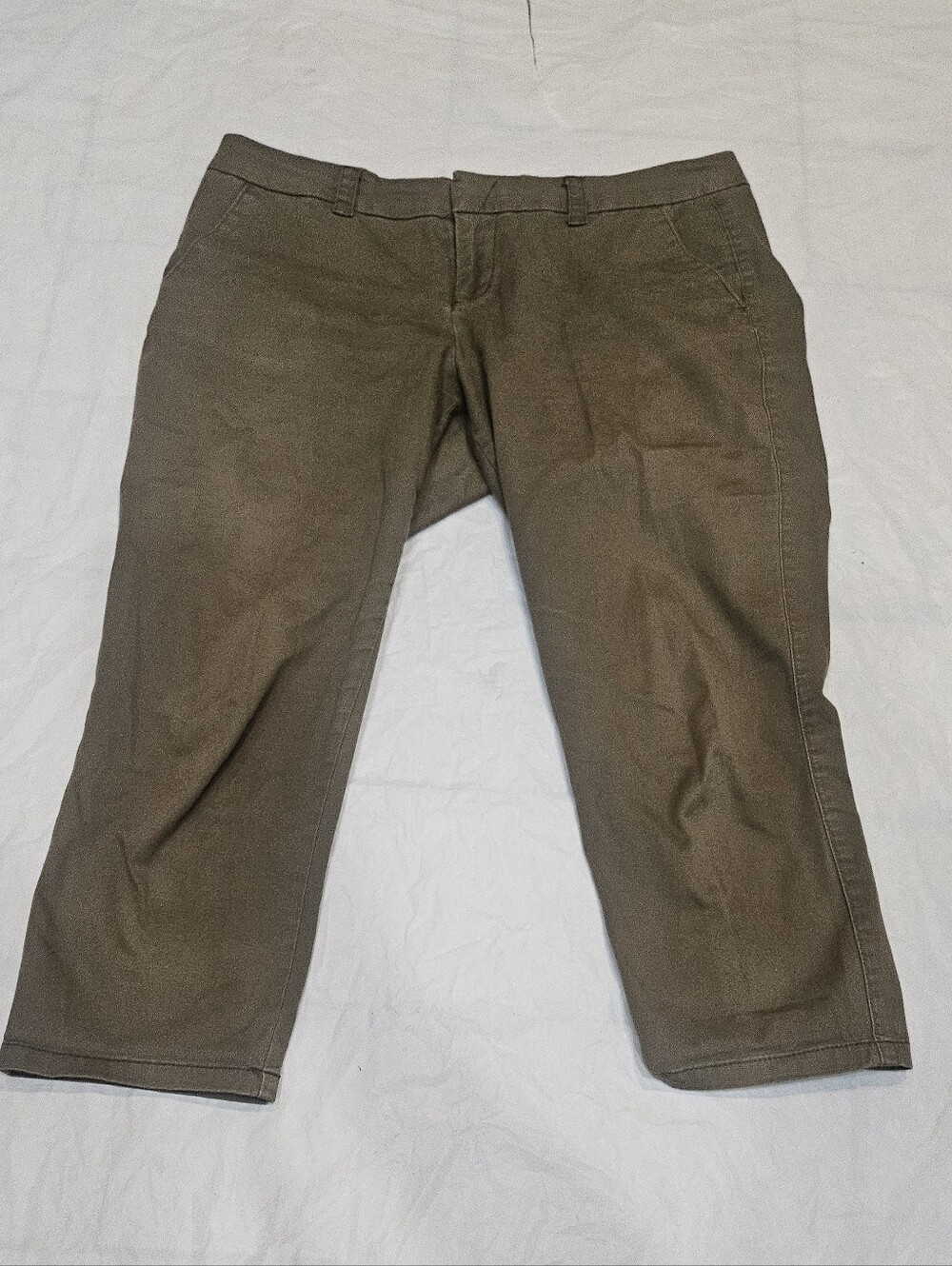 JCP Brown Cropped Capri Pants Women Size 10P Chino